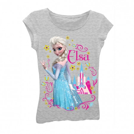 Disney Frozen Girls 7-16 Grey Elsa T-Shirt